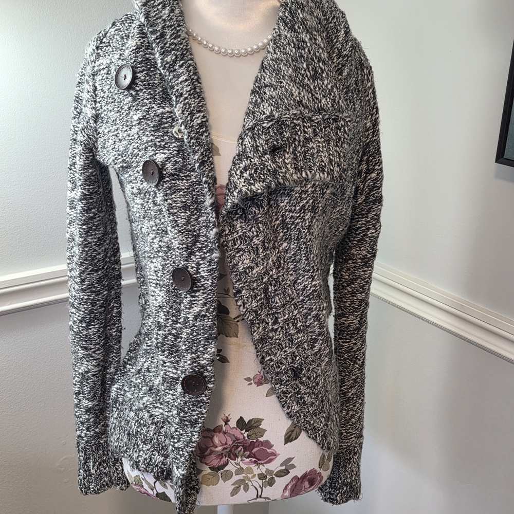 S B&W Asymmetrical Sweater